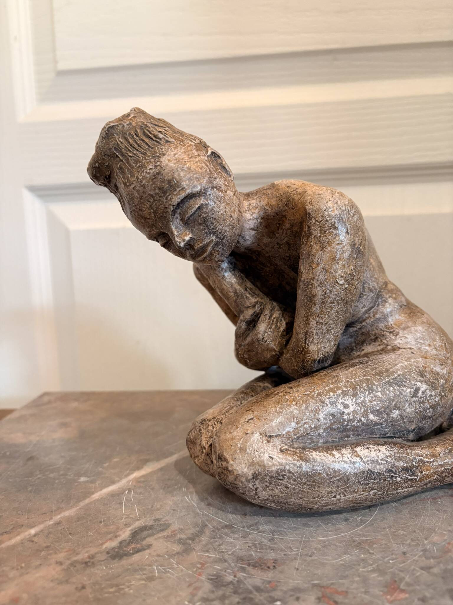 Sculpture Statue Terre Cuite Poterie Nu Féminin abstrait Femme Art Africain