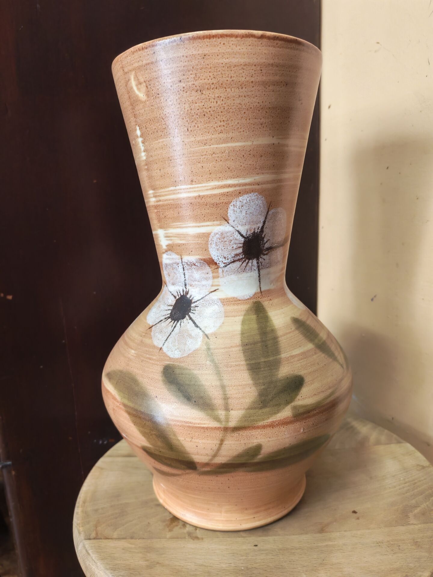 Vintage ceramic vase hand-painted St Clément 1960