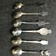 Set of 6 augis collector's spoons in silver metal