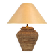 Large Hand Woven Wicker Rattan Table Lamp, France, 1970s