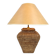 Large Hand Woven Wicker Rattan Table Lamp, France, 1970s