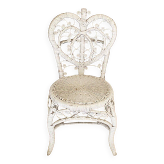 Emmanuelle rattan chair 1970 white patina