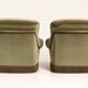 Pair of English style crapaud armchairs – 1960s – Olive green velvet