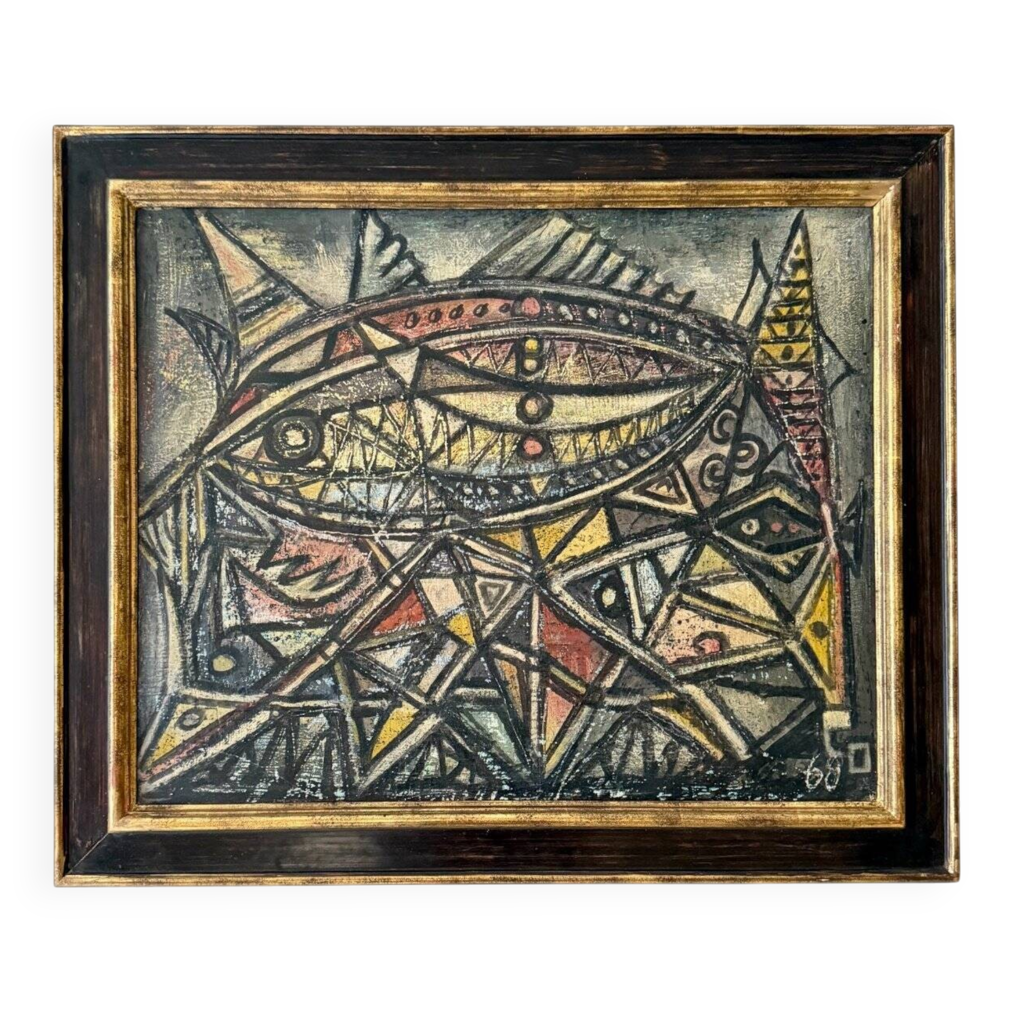 Unknown, Untitled, 1968, Chalk & Acrylic, Framed