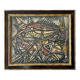 Peinture encadrée à la craie et acrylique, Inconnu, Sans titre, 1968