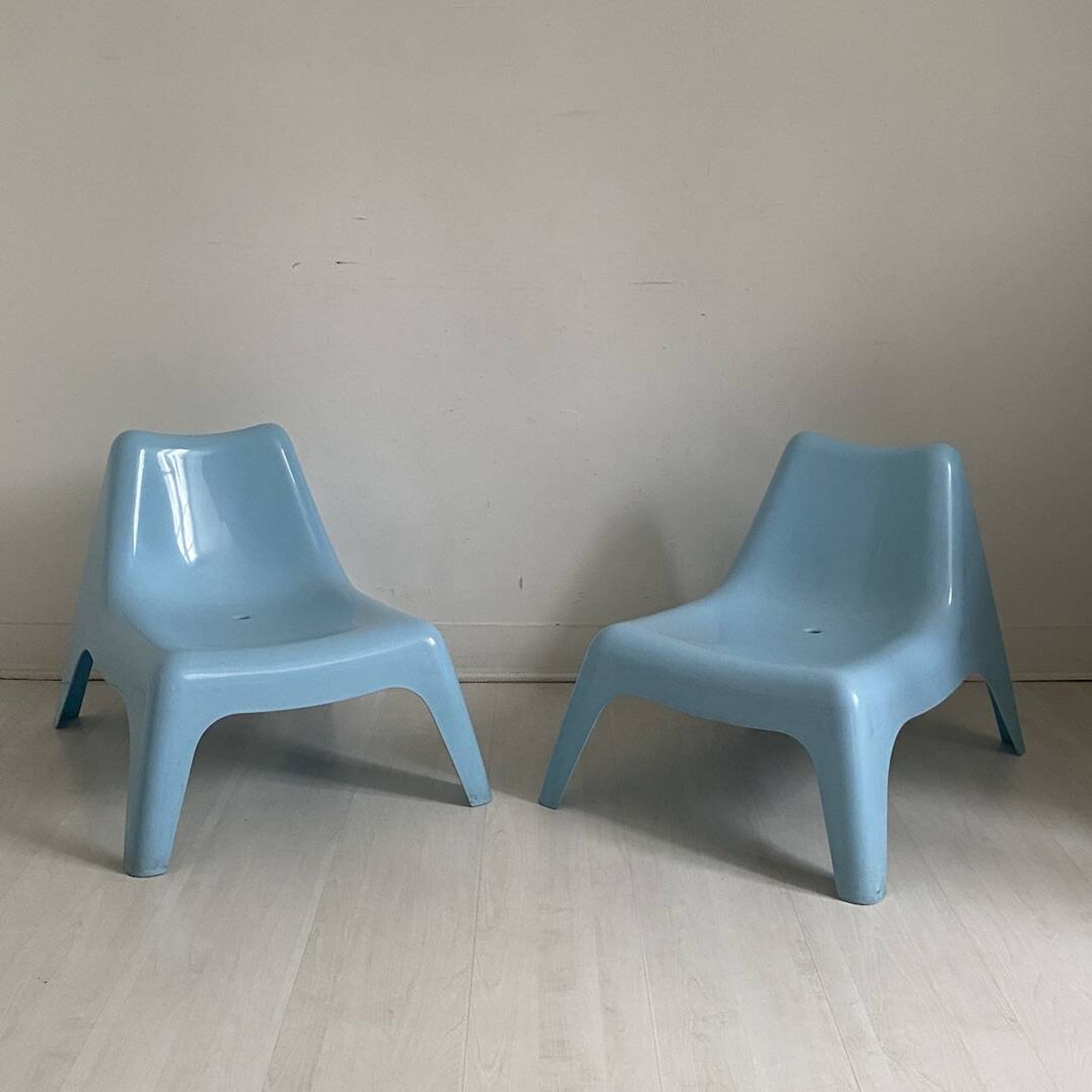 Pair of Bunso children's outdoor armchairs by Ikea Design Thomas Sandell