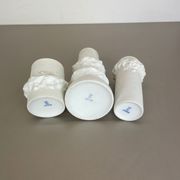 Set of 3 Original OP Art Biscuit Porcelain Vases by AK Kaiser, Germany, 1970s