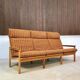 3-seater highback Capella sofa in oak by Illum Wikkelsø, Denmark 1960s