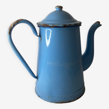 Blue enamelled coffee maker