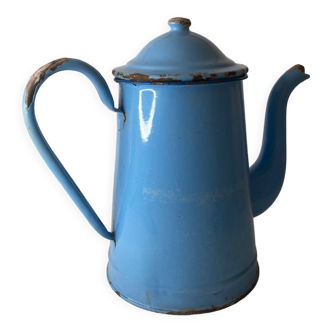 Blue enamelled coffee maker