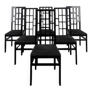 Série de 6 chaises laquées