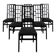 Set of 6 black lacquered Japonese-style chairs.