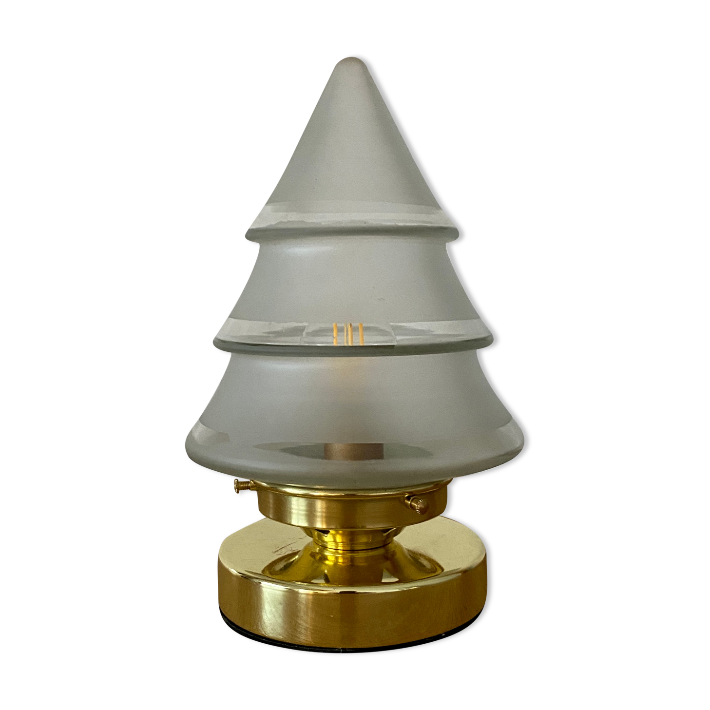 Vintage globe table lamp in frosted glass