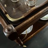 Wooden and brass rolling trolley