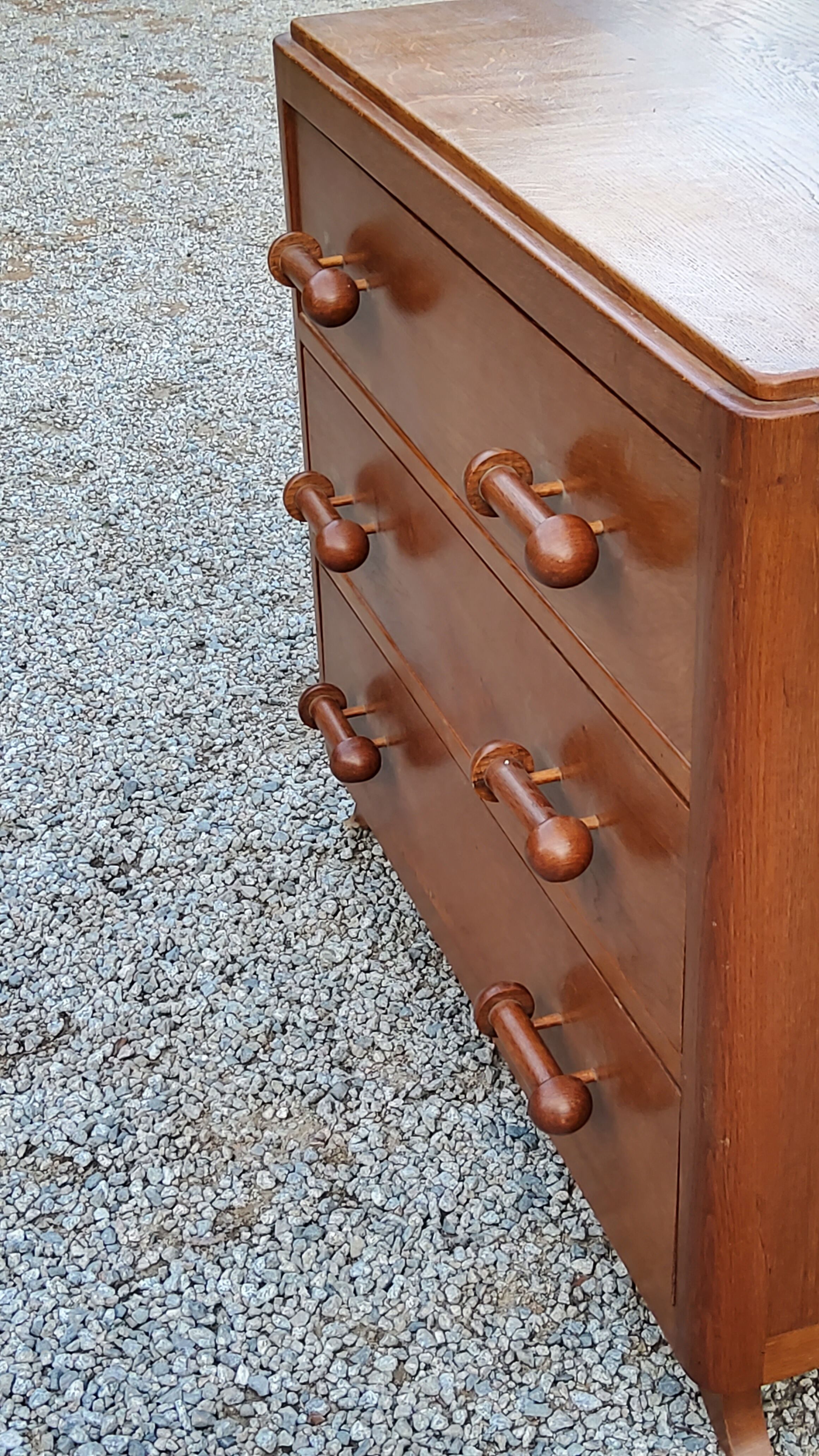 Vintage chest of drawers from the 50s solid oak 3 drawers