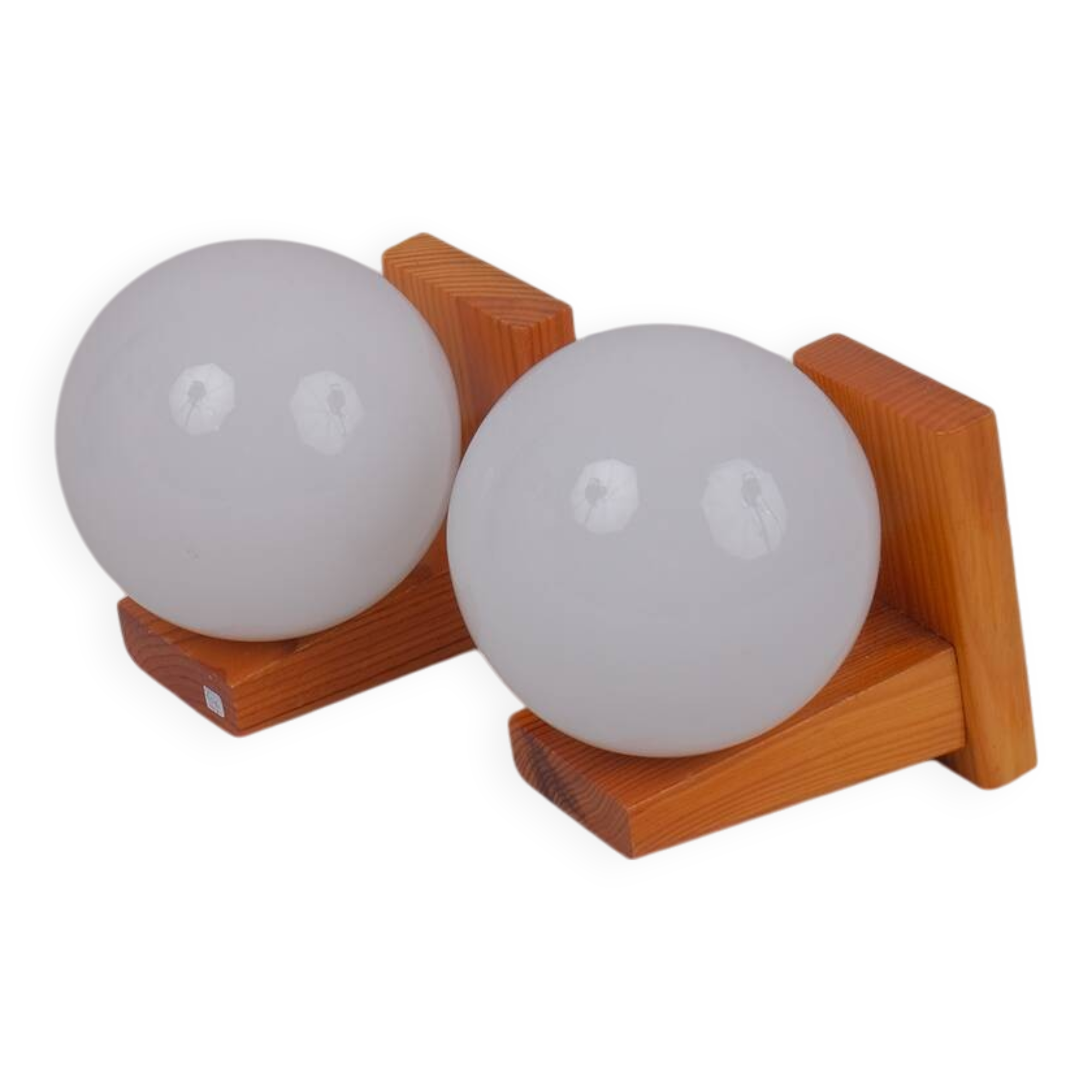 80s pine wall lights x2