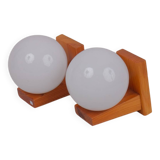 80s pine wall lights x2