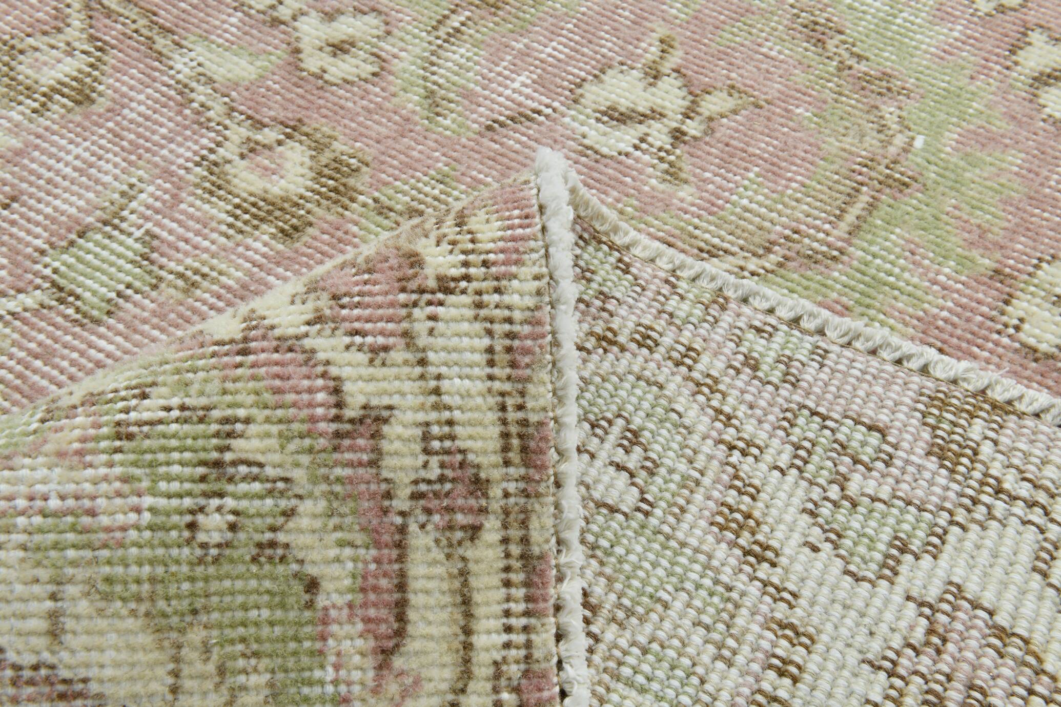 5x9 Light Red Green Vintage Area Rug, 160x274Cm SK 21509