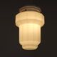 French Art Deco Skyscraper Ceiling Light White Opaque Glass - Limoges Mount
