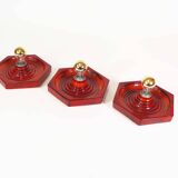 Original vintage deep red ceramic sconces by Hustadt Leuchten