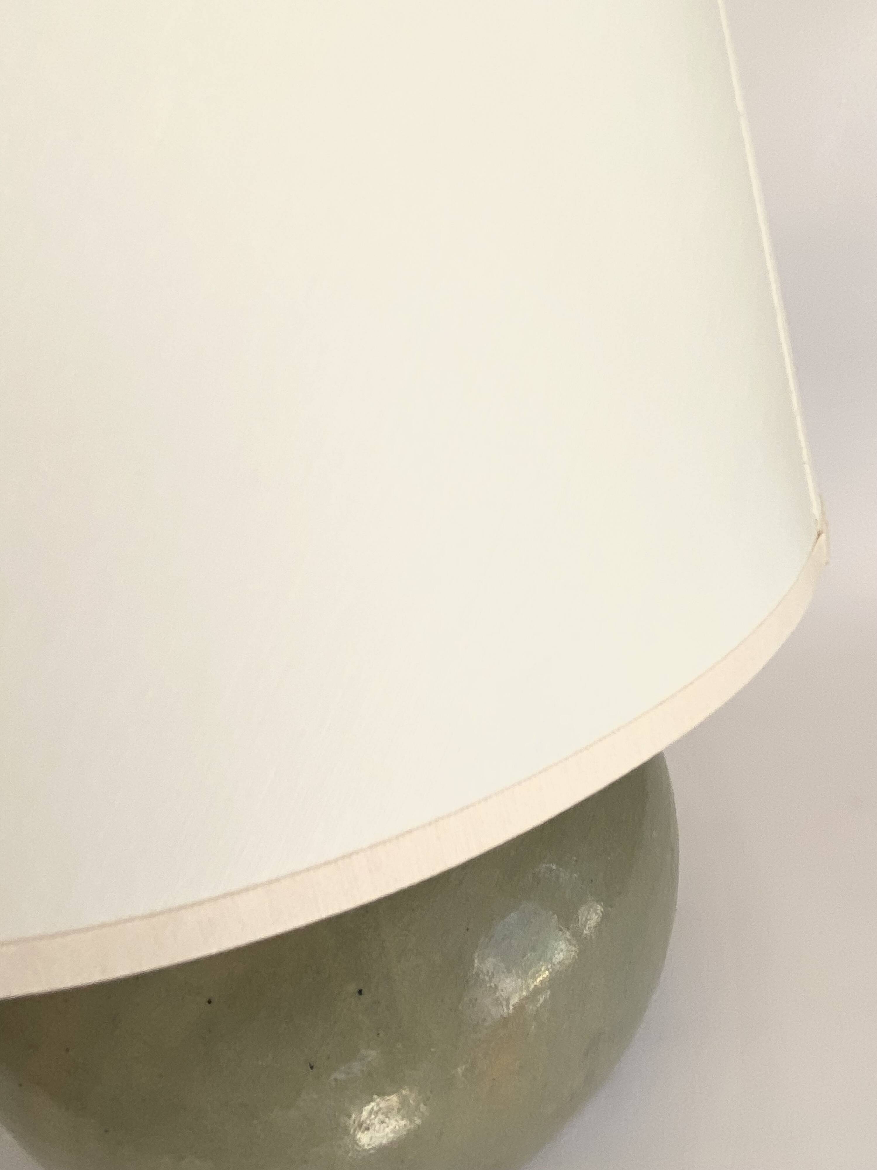 Lampe céramique, câble tissu 2m, abat-jour tissu