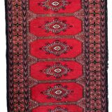 Vintage carpet Uzbek Bukhara handmade 62cm x 106cm 1970s