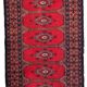 Vintage carpet Uzbek Bukhara handmade 62cm x 106cm 1970s