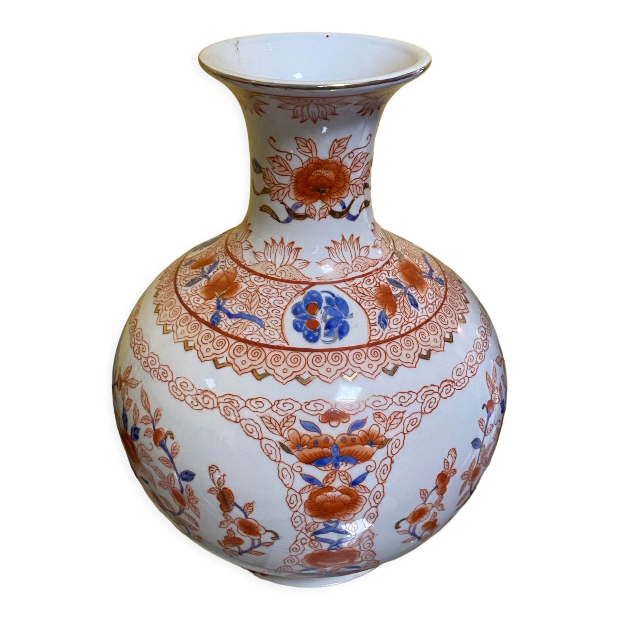 Imari style porcelain decorative vase