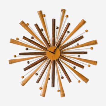 Vintage Bamboo Starbusrt Wall Clock