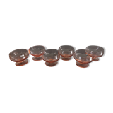 Set of 6 old standing cup in pink crystal