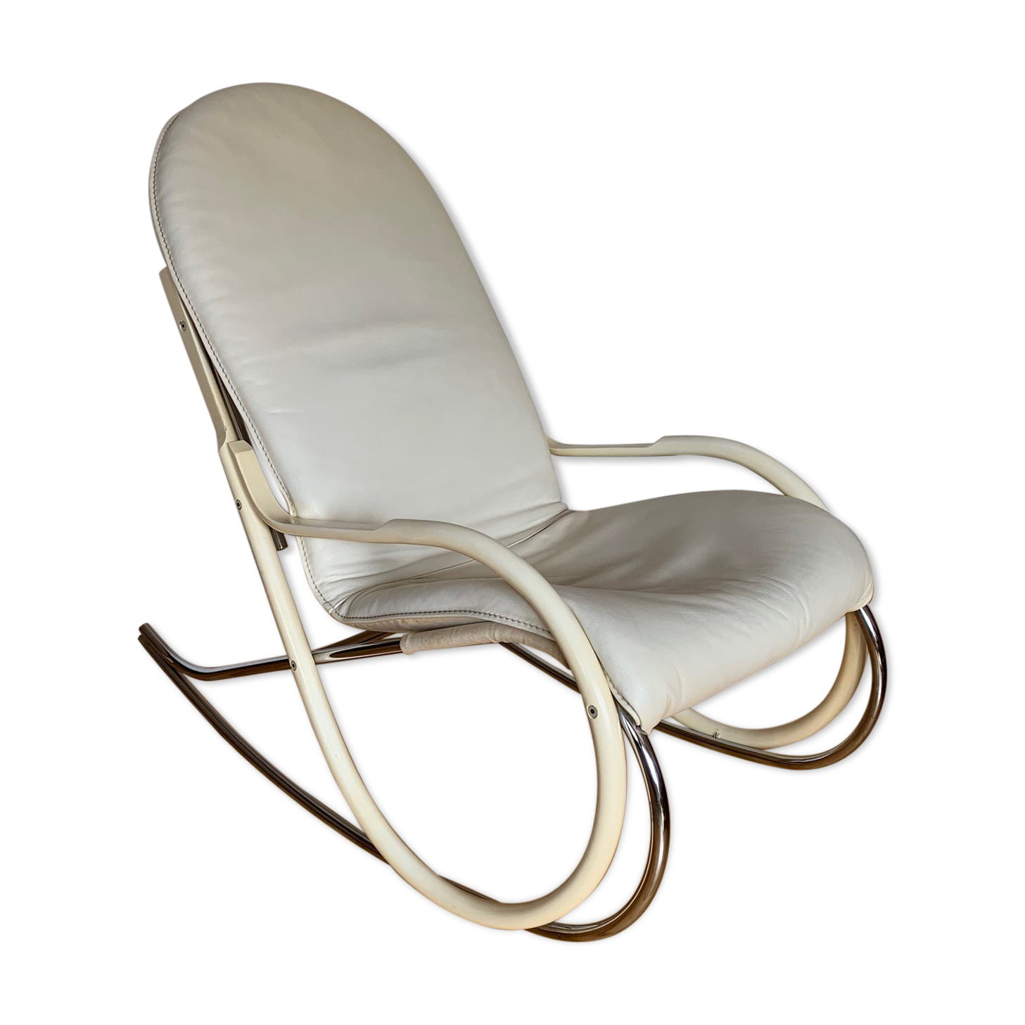 Vintage Swiss rocking chair by Paul Tuttle for Strässle, 1970s