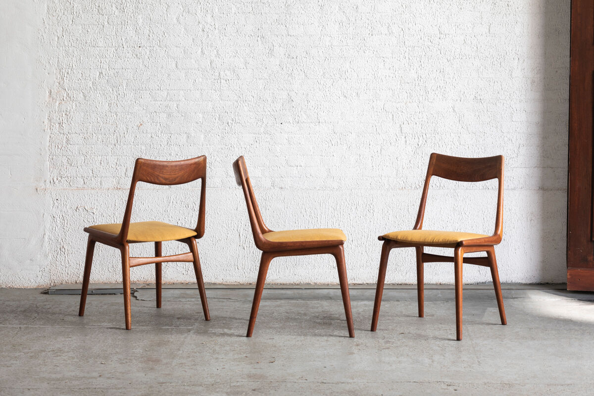 Set of 4 boomerang dining chairs by Alfred Christensen, Denmark 1960