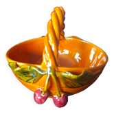 Ceramic basket with cherries