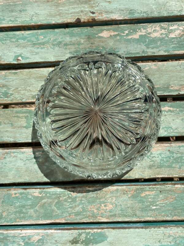 Cut glass salad bowl