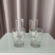 Set of 4 Vintage Sculptural Drinking Glasses | Thick Glass Tumblers & Highb