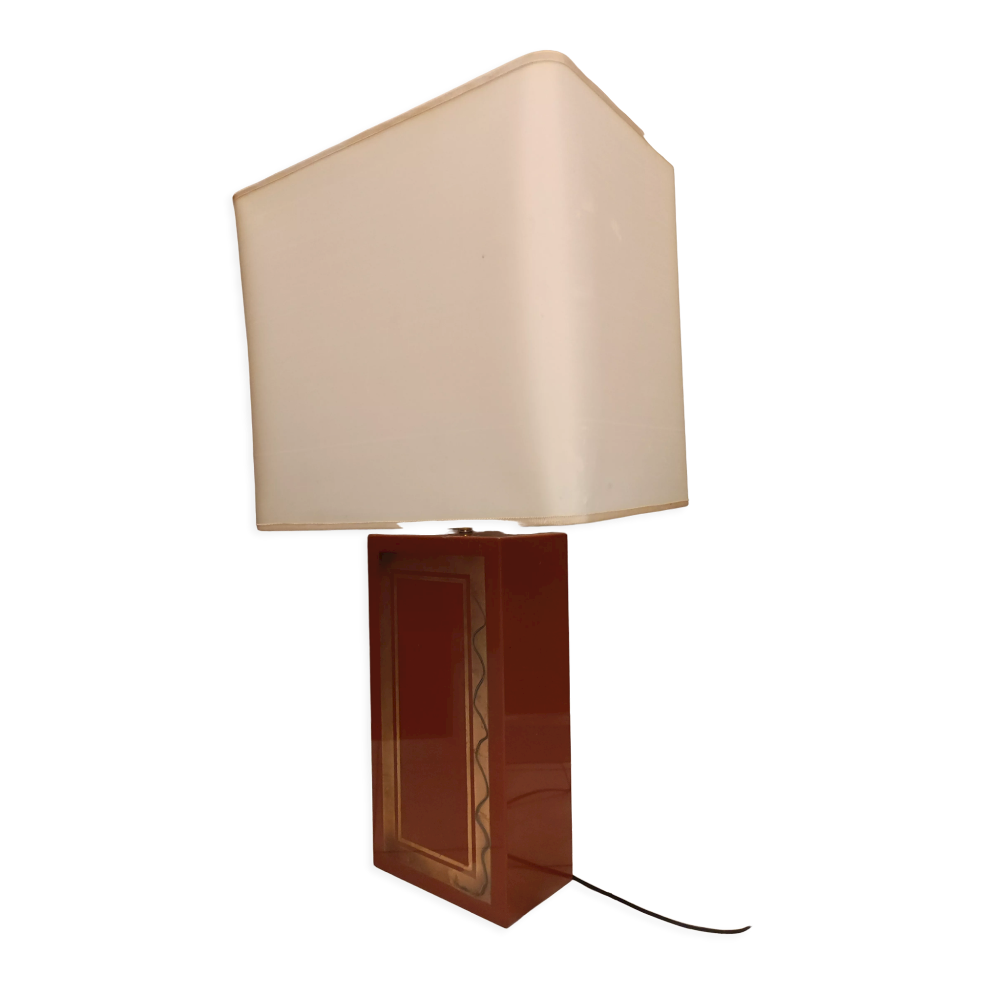 Large lamp 2 foot lights lacquered resin house style Le Dauphin