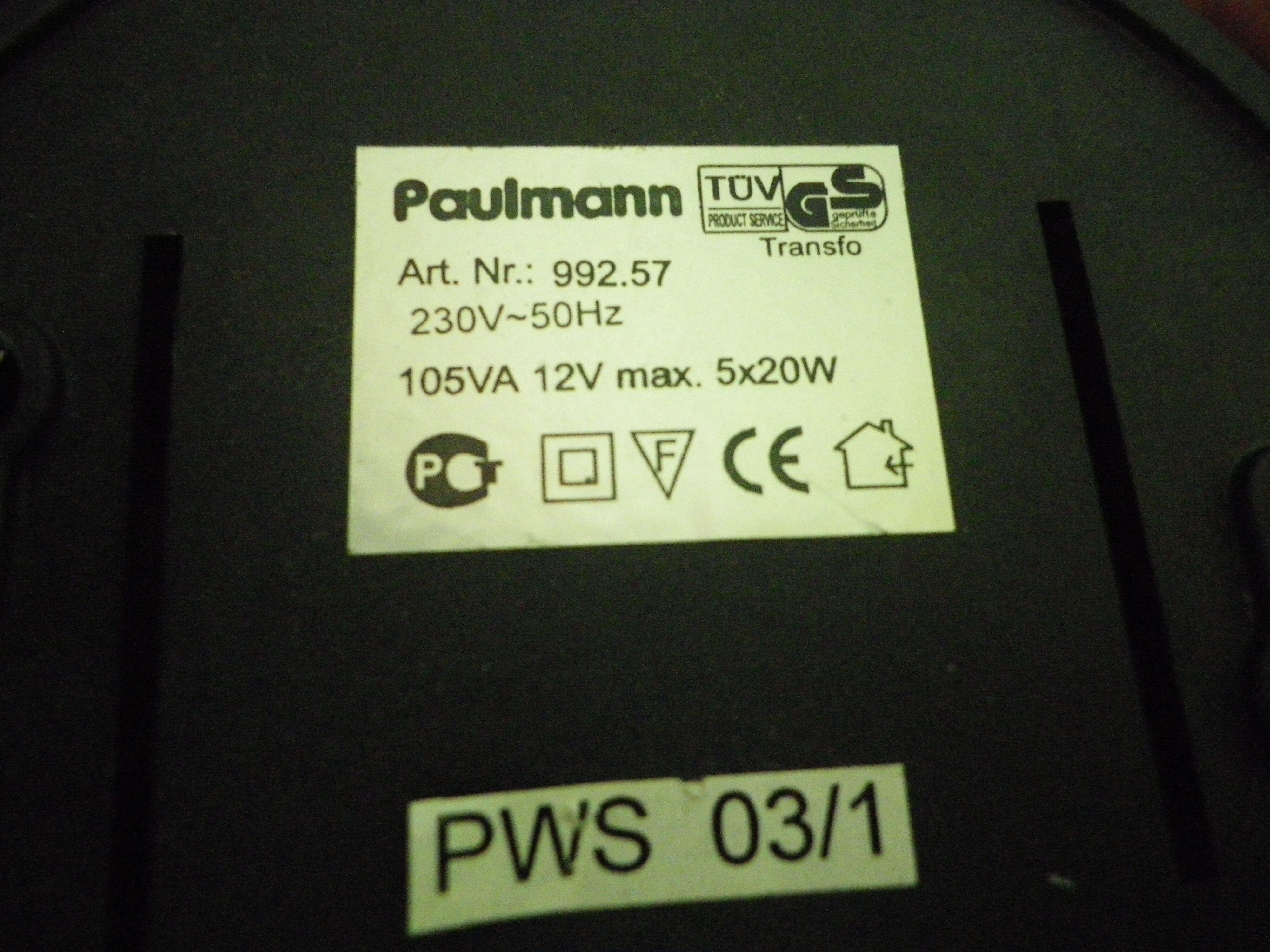 "Paulmann" 1m40 design hanging 6 lights anodized aluminium - 70s