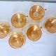 6 gondolo cups and coasters in iridescent pearly glass