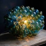 “Cluster” table lamp in blown glass from Syria