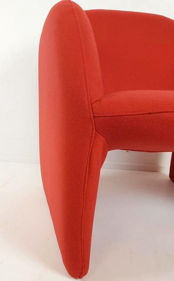Ensemble de 2 fauteuils Artifort Ben en tissu rouge brique Ploeg