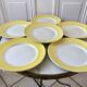 set of 6 flat plates Moulin des Loups textured canary yellow 50s