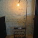 1970s black wrought iron ironing board with enamelled tiles