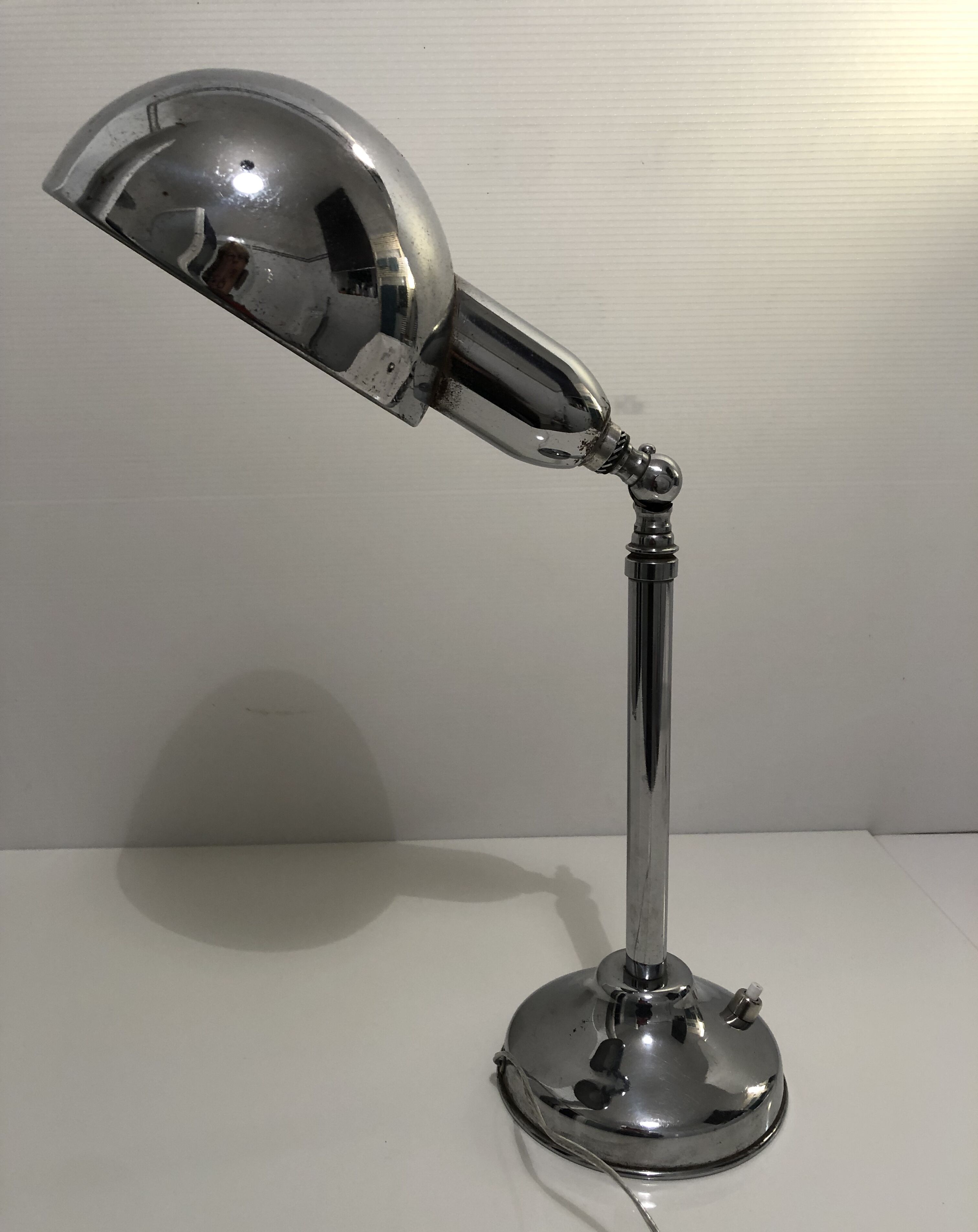 Art deco adjustable chrome desk lamp