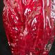 Mouth-blown rock crystal vase, red, Glassworks Ingrid, Germany