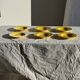 Set of 6 vintage yellow deep plates D22.5 H3.5