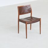 Niels Otto Moller model 80 dining chairs in rosewood Denmark 1960