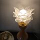 lampe de table en pâte de verre rose de Clichy, très b