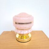 Vintage pink Clichy glass globe lamp