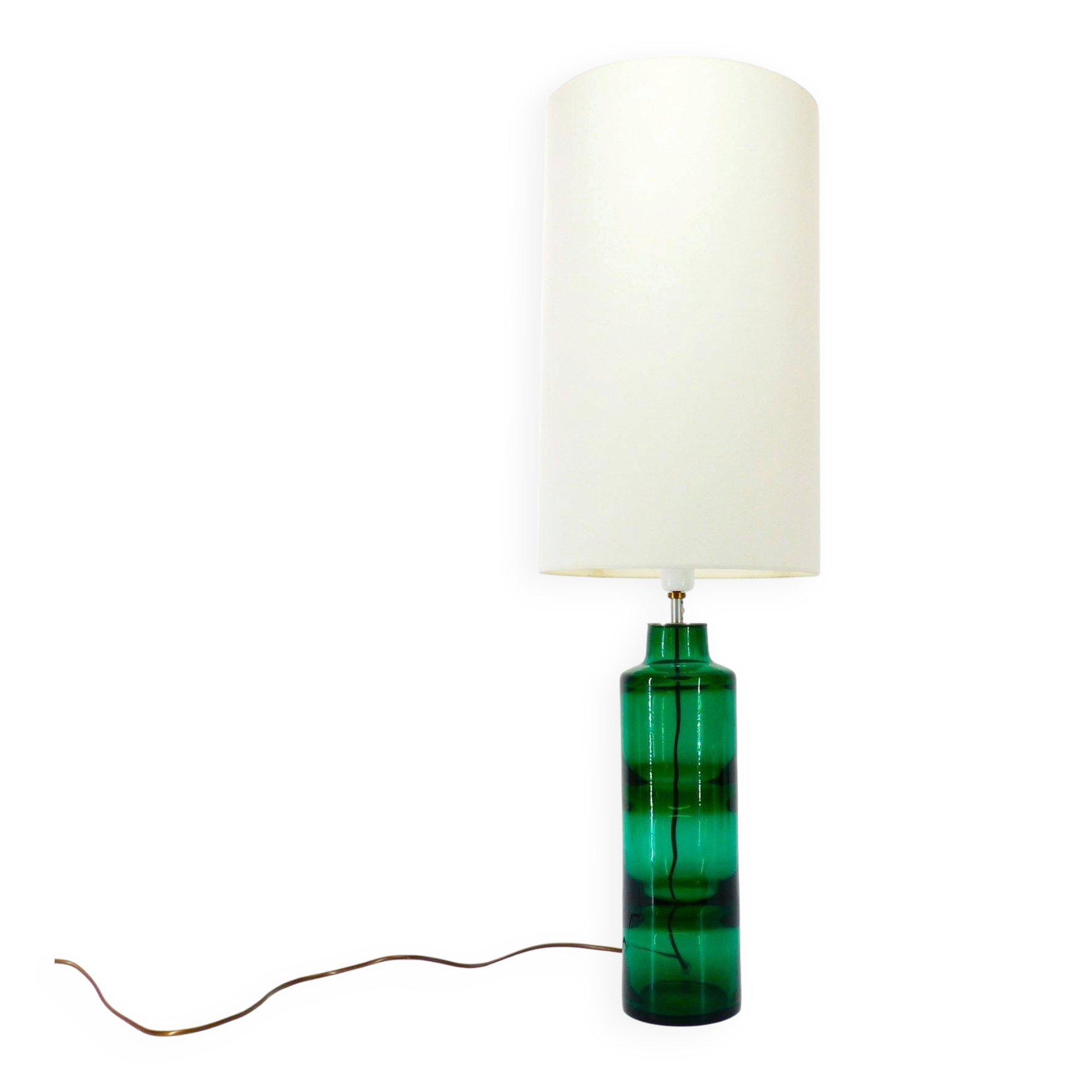 Lampe en verre soufflé vert par Severin Brørby – Hadeland Glassverk 1967