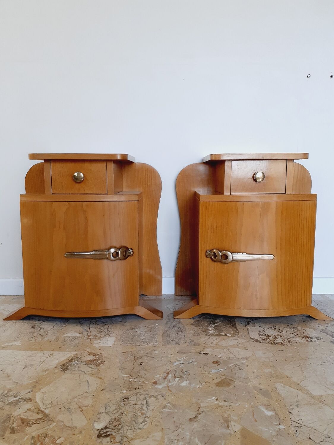 Pair of art deco bedside tables